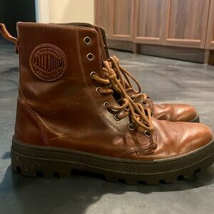 Palladium leather boots - chestnut/warm brown. Only worn a few times. Women’s 9.